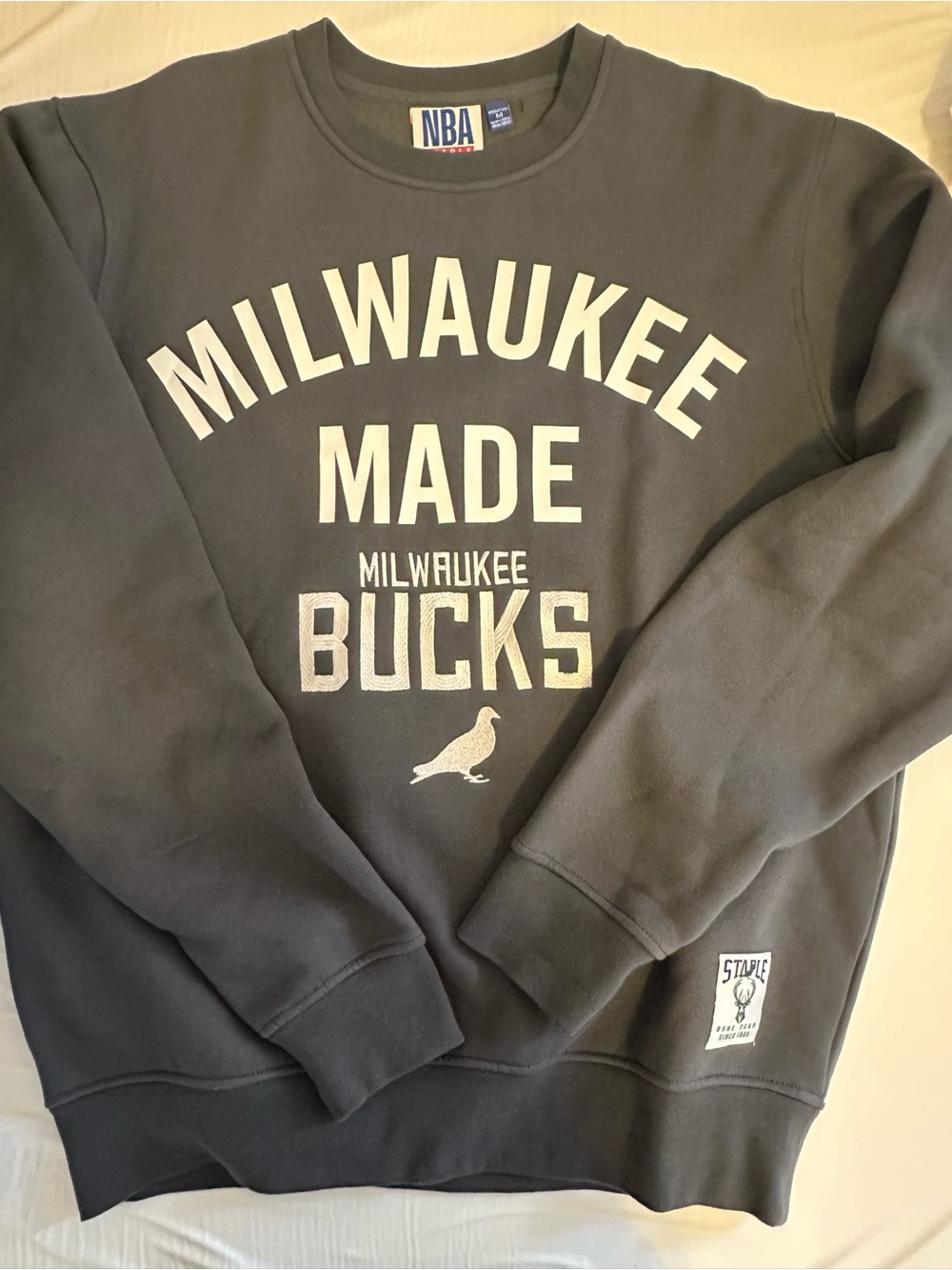 Staple Men’s Gray Crewneck Sweatshirt with Milwaukee Made Graphics
